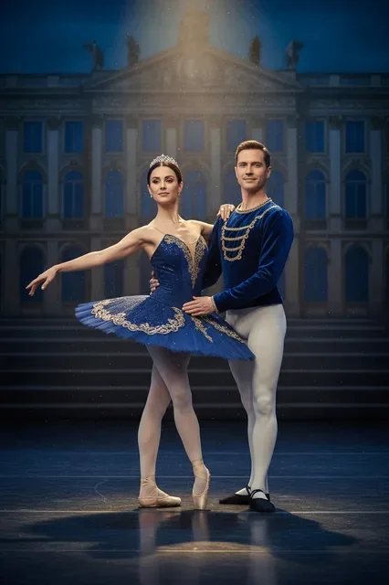 KI-Stil: Ballett-Bühne