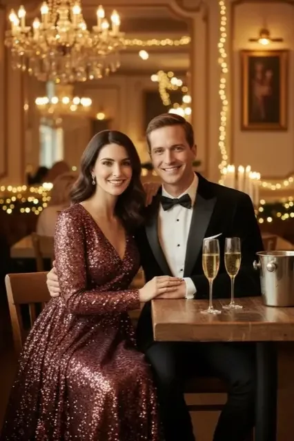 KI-Stil Champagne Night für die Firmen-Weihnachtsfeier