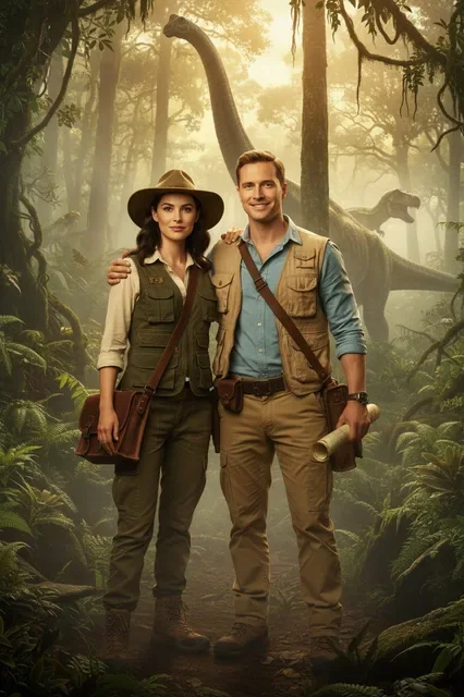 KI-Stil: Dino-Expedition
