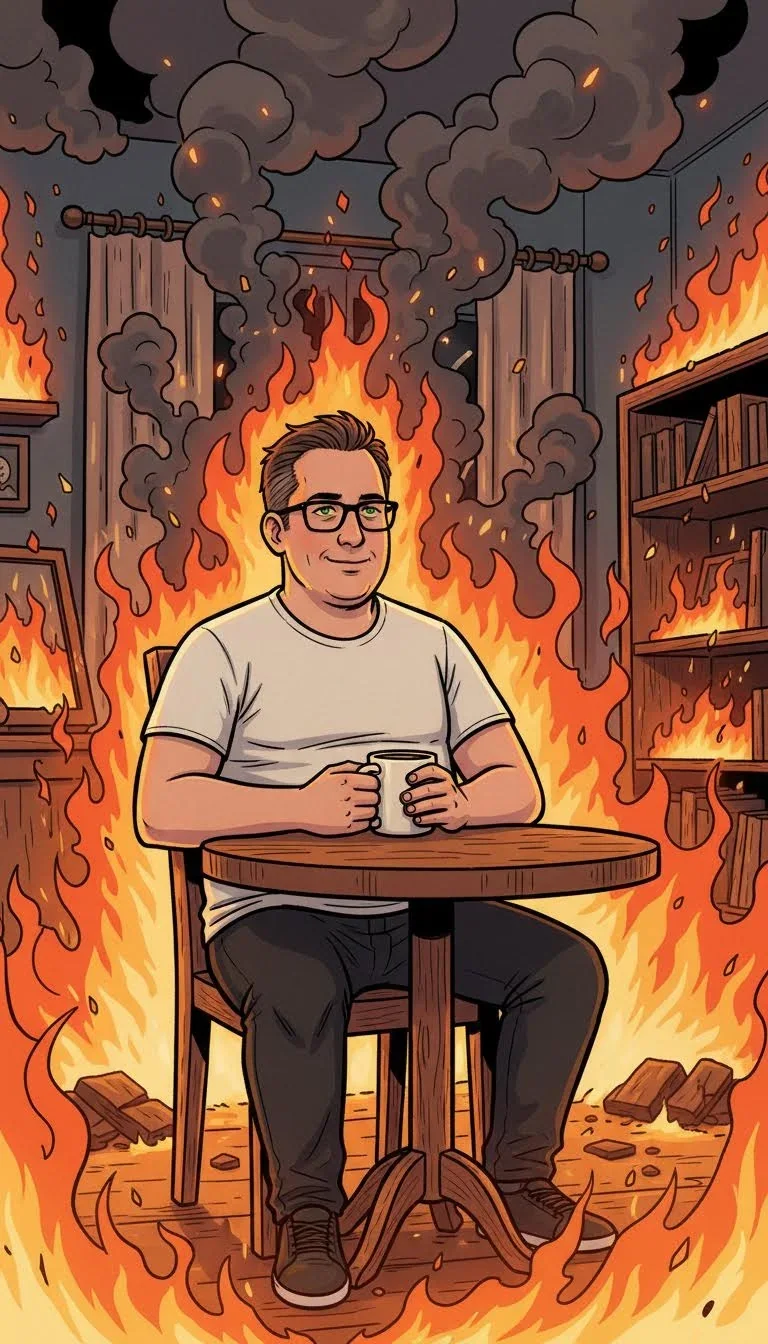 KI-Stil: Feuer-Kaffee