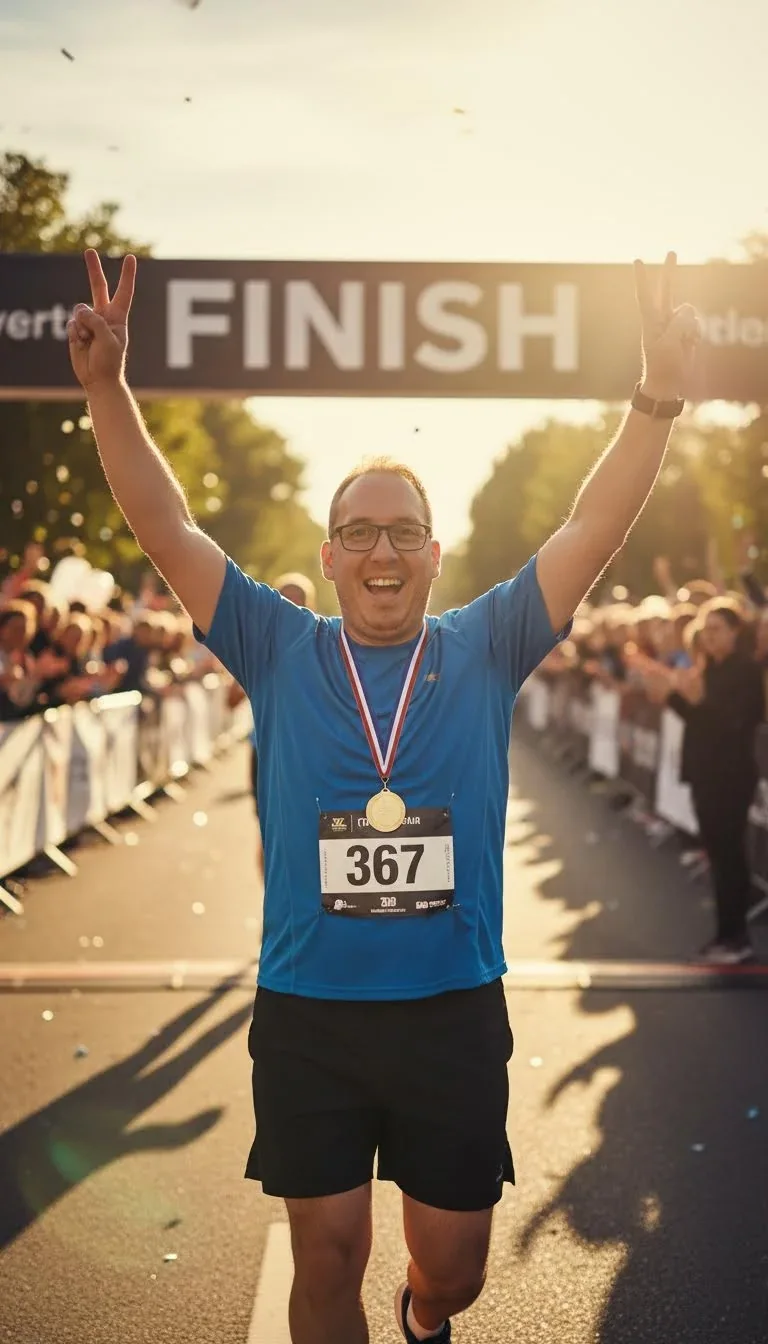 KI-Stil: Marathon Finish