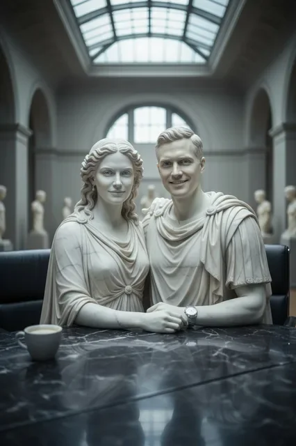 KI-Stil: Marmor-Statue