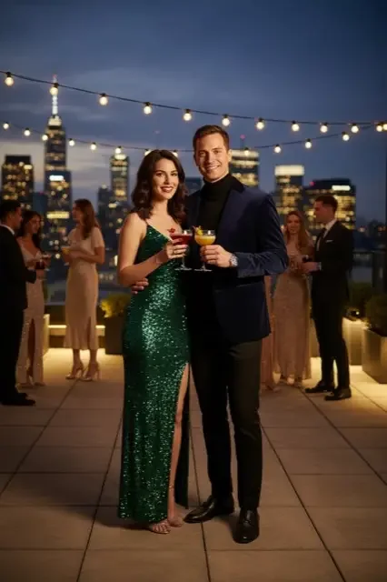 KI-Stil: Rooftop Party