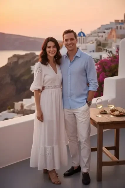 KI-Stil: Santorini