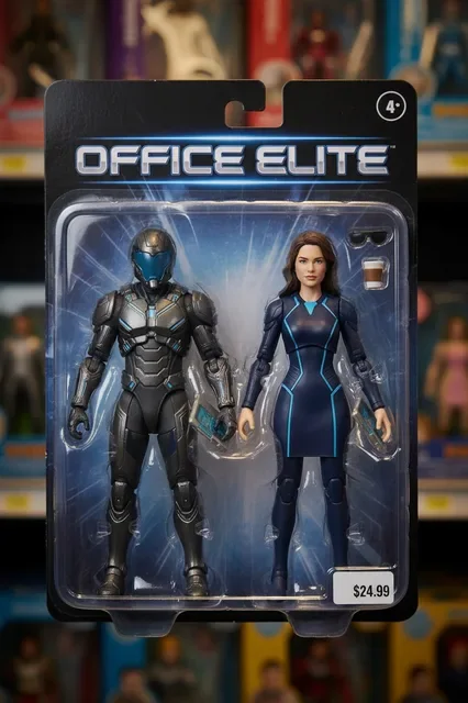 KI-Stil: Actionfiguren-Box