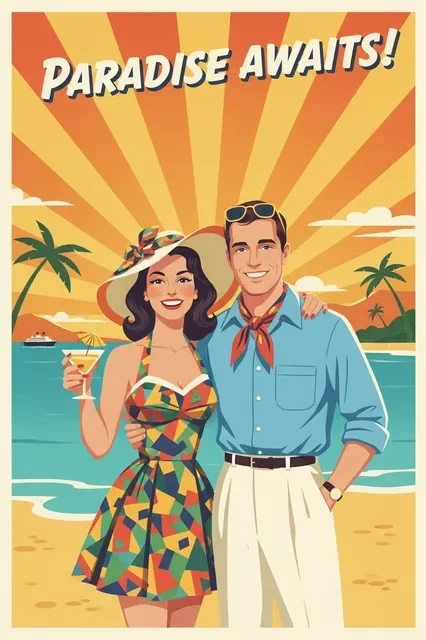 KI-Stil: Vintage-Reiseposter