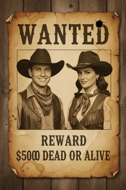 KI-Stil: Wanted-Poster